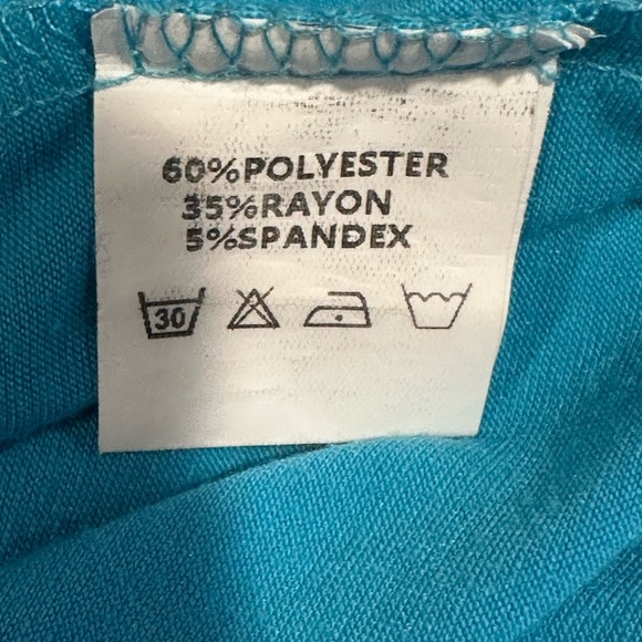 Amazon Blue Crochet Sleeve V-Neck Blouse Medium Soft Stretchy Feminine - Picture 8 of 9